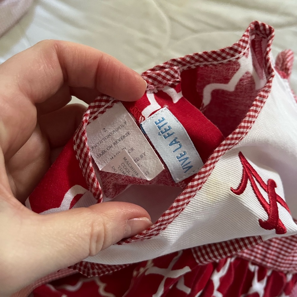 Red and White Alabama Girls Dress - Picture 2 of 2